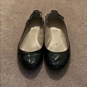 Black ballet flats patent look size 8 1/2
